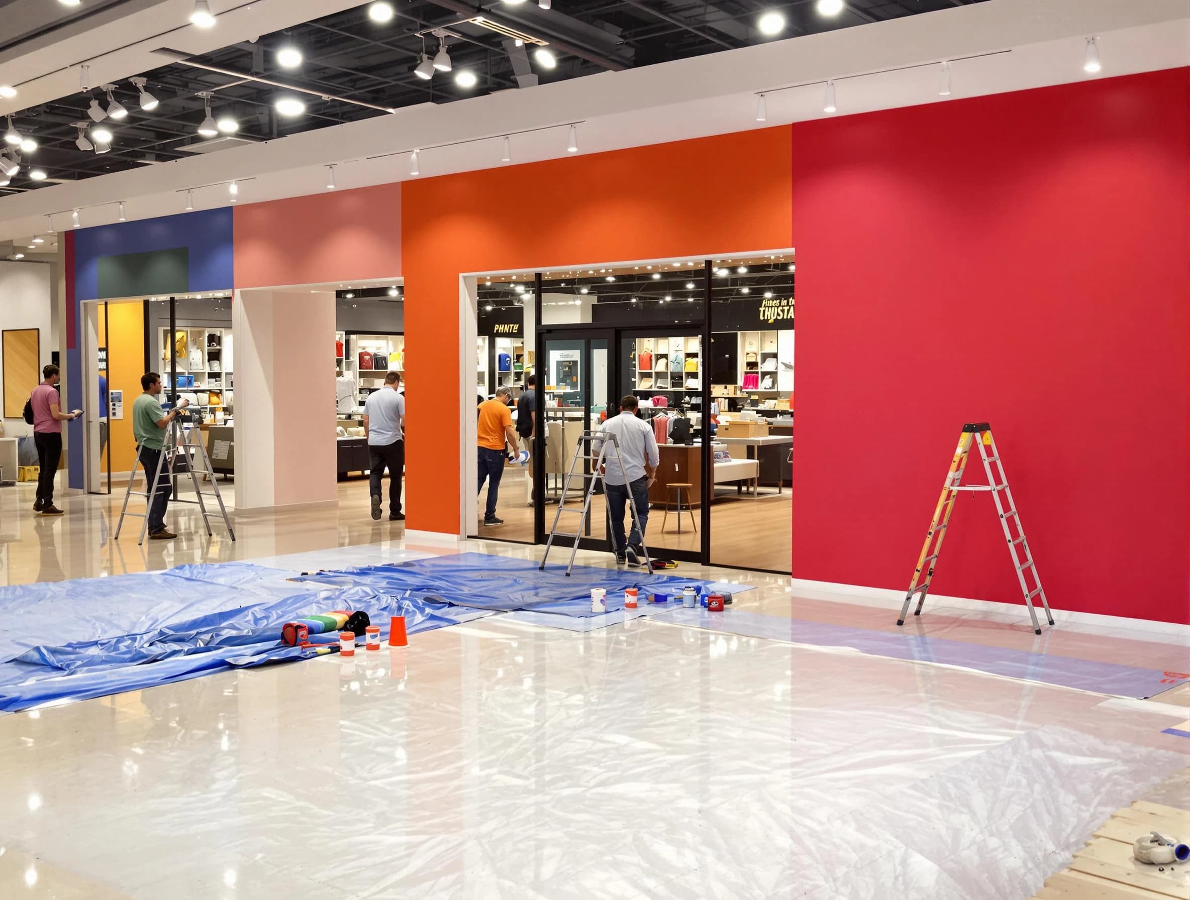 Maricopa House Painters painting a commercial interior in Maricopa, AZ