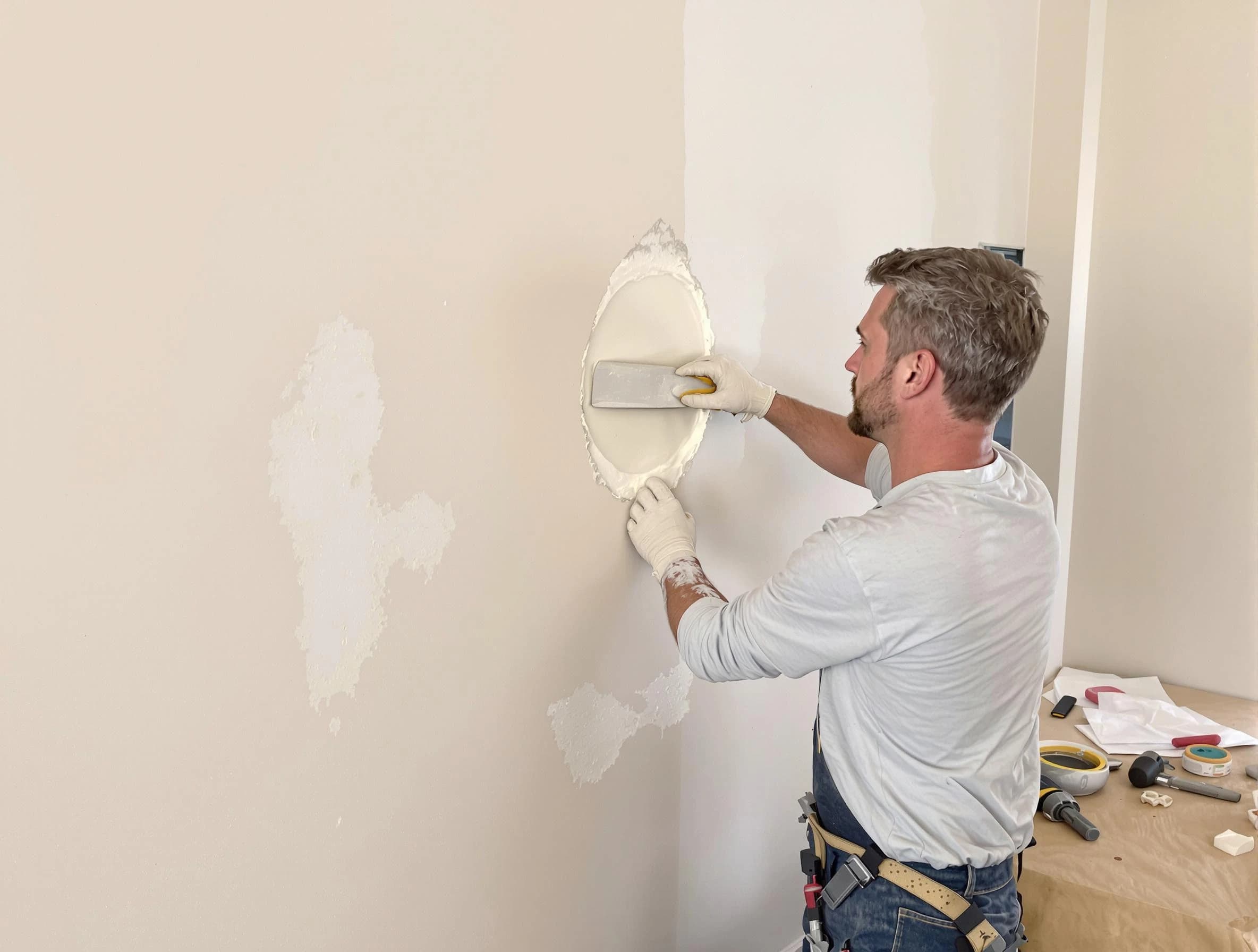 Maricopa House Painters technician patching a drywall hole in Maricopa, AZ