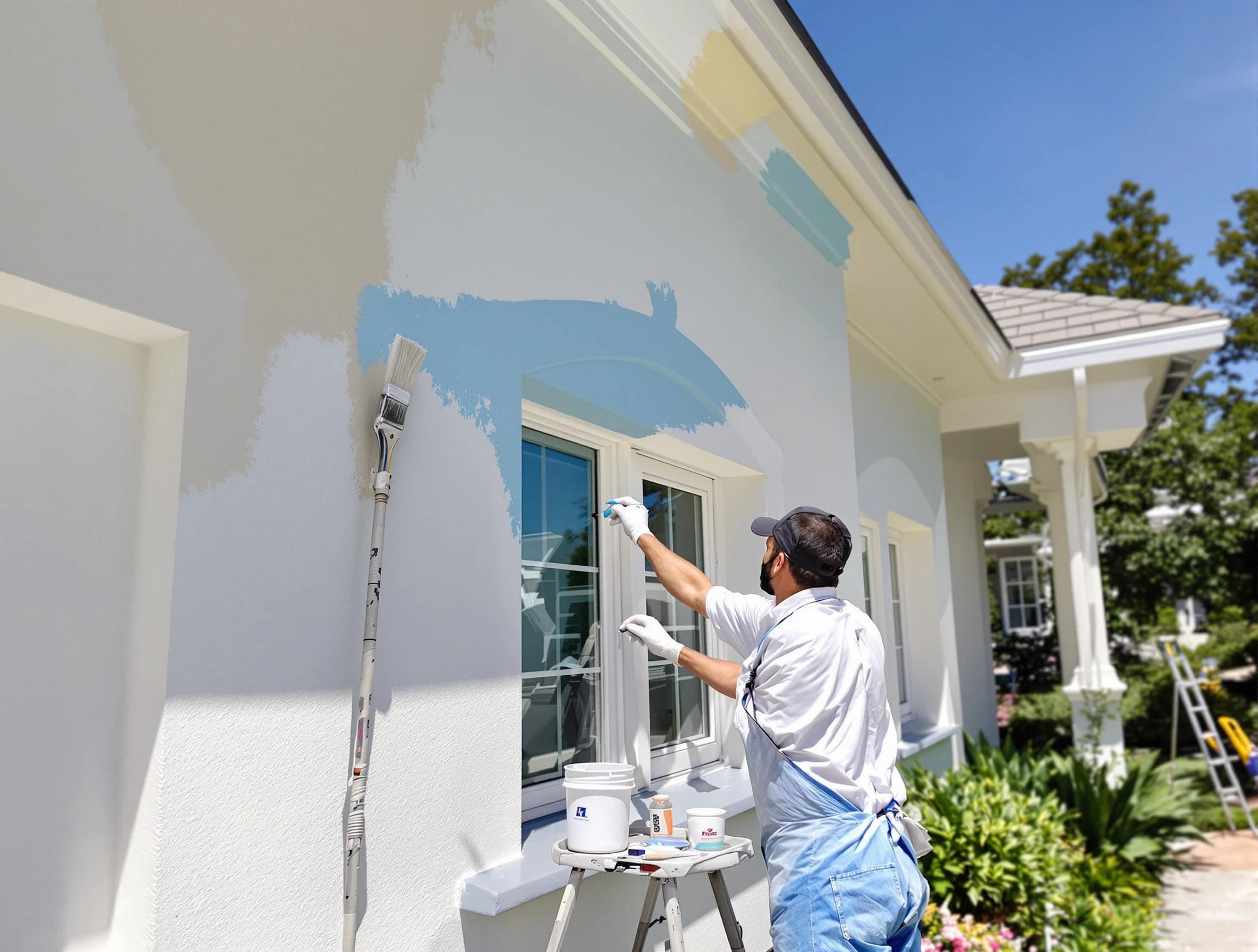 Maricopa House Painters professional painting the exterior of a house in Maricopa, AZ