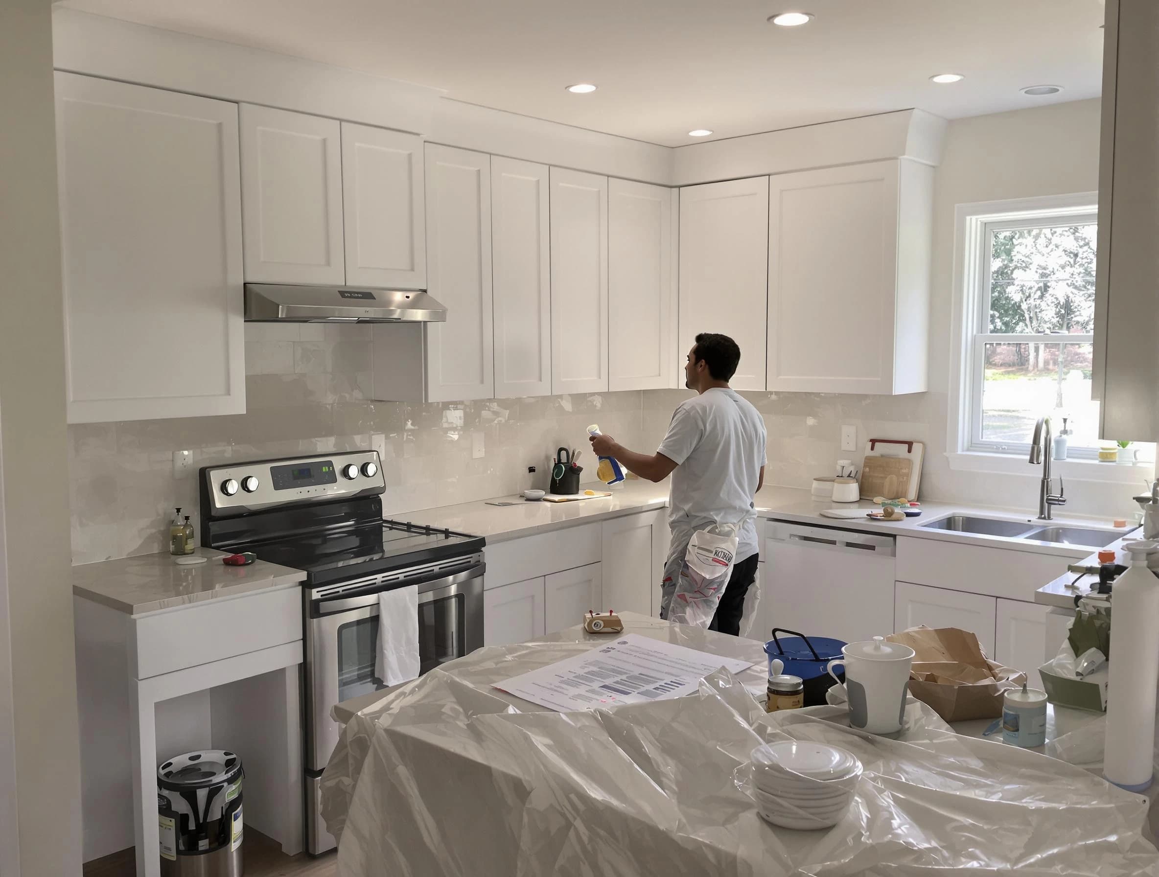 Maricopa House Painters performing detailed kitchen painting in Maricopa