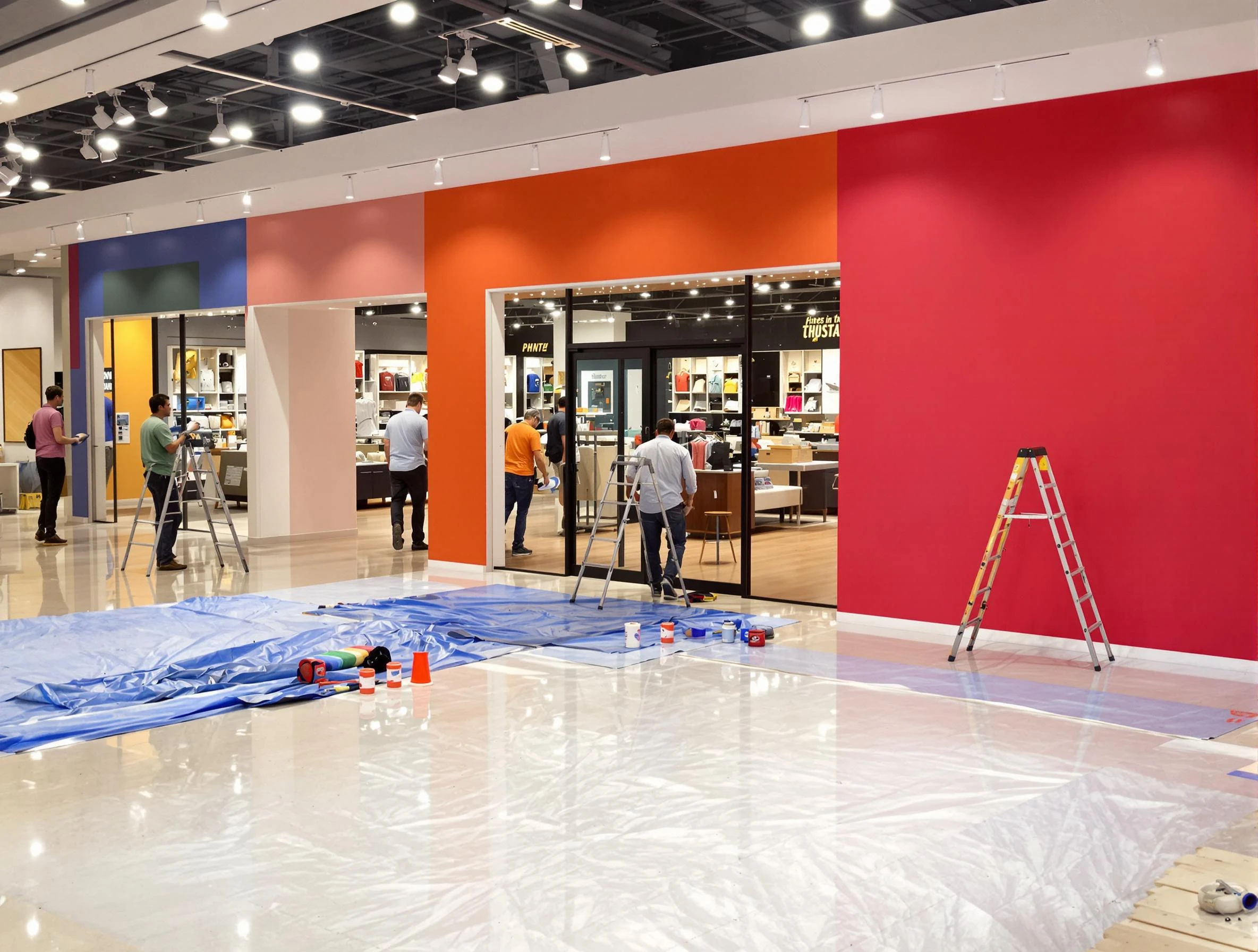 Maricopa House Painters painting a commercial interior in Maricopa, AZ