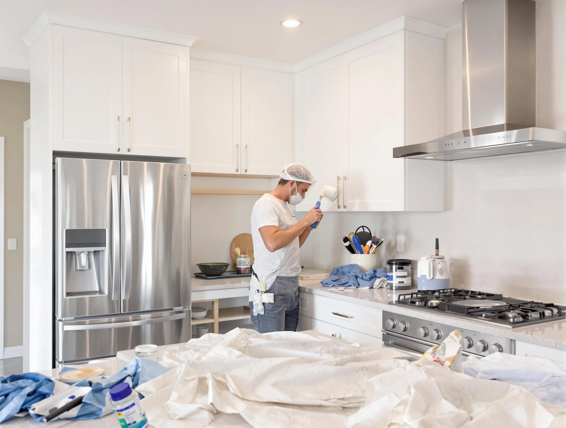 Maricopa House Painters painter applying a fresh coat in a kitchen located in Maricopa, AZ